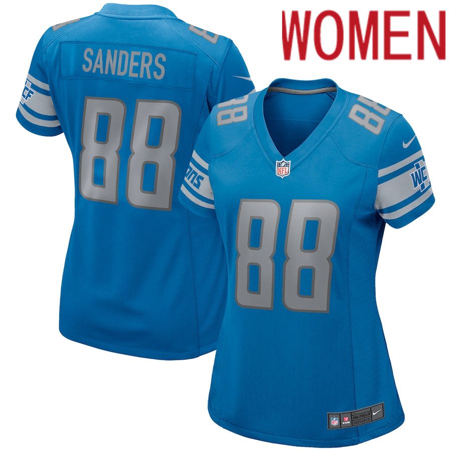 Women Detroit Lions #88 Charlie Sanders Nike Blue Game Retired Player NFL Jersey